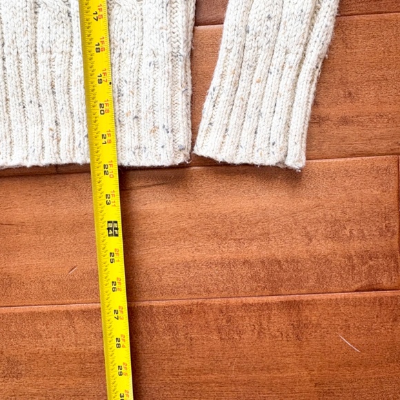 Y2K Abercrombie & Fitch Womens Wool Cable Knit V-Neck Pullover Sweater Cream - Picture 7 of 10